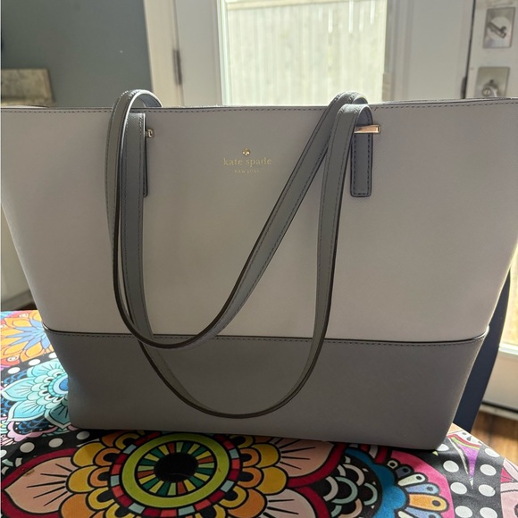 kate spade Handbags - Kate Spade Two-Tone Gray Tote
